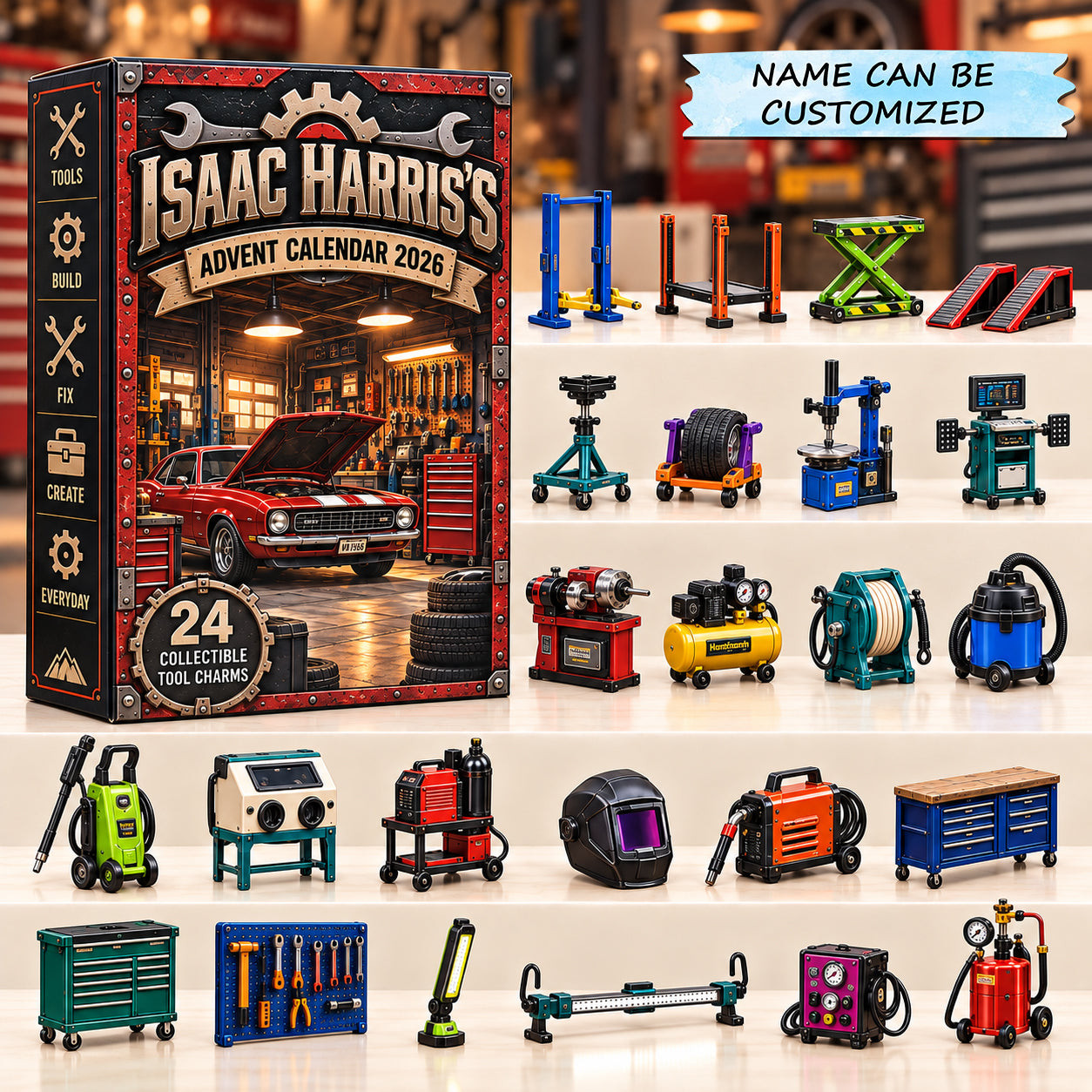 Customized Garage Giants Advent Calendar 2026 Christmas Gifts For Mechanics - GWH