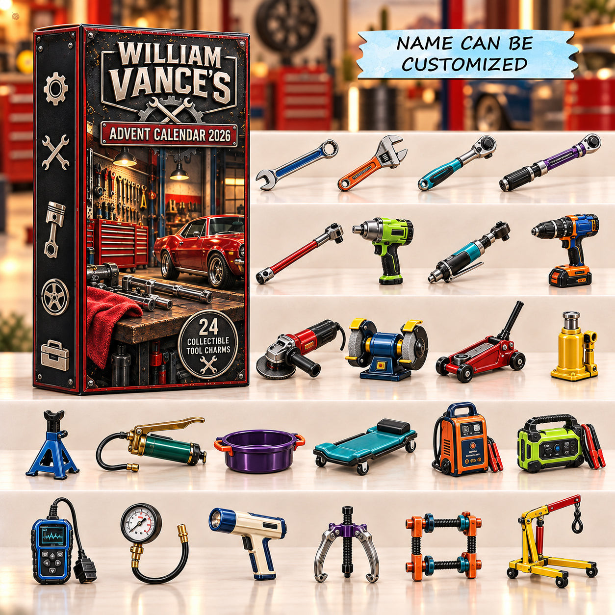 Customized Garage Legends Advent Calendar 2026 Christmas Gifts For Mechanics - GWH