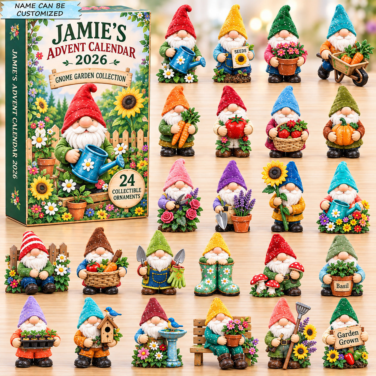 Customized Gnome Garden Collection Advent Calendar 2026 Christmas Gifts For Gardeners - GWH