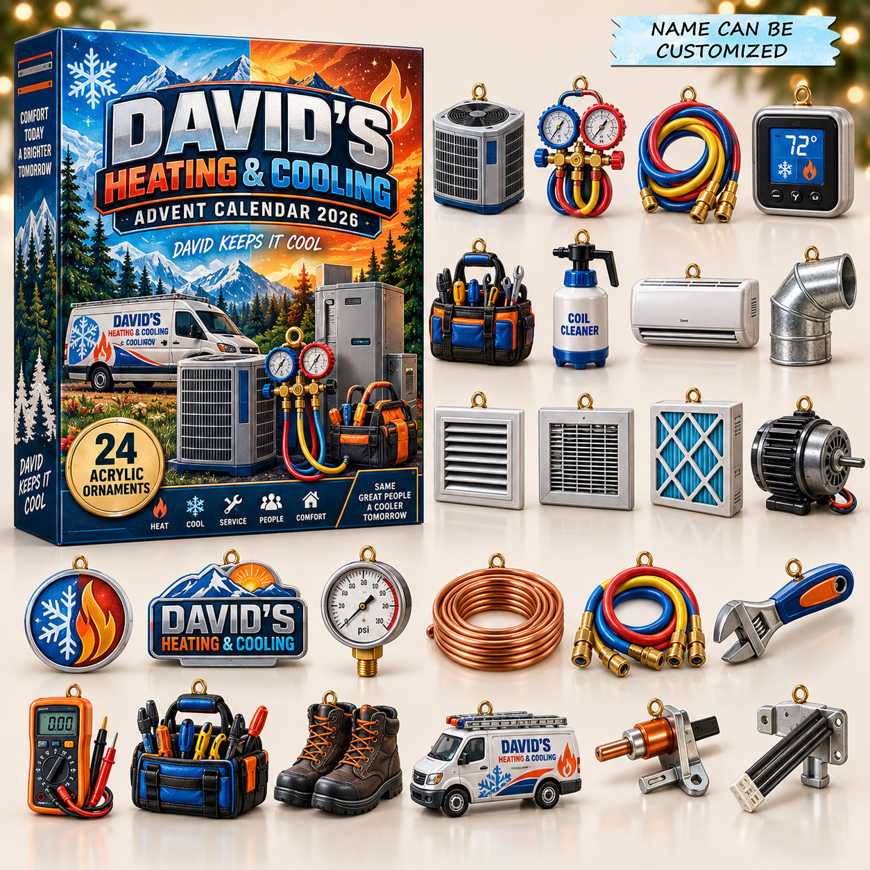 Customized Heating Cooling Advent Calendar 2026 Christmas Gifts For Men - GWH