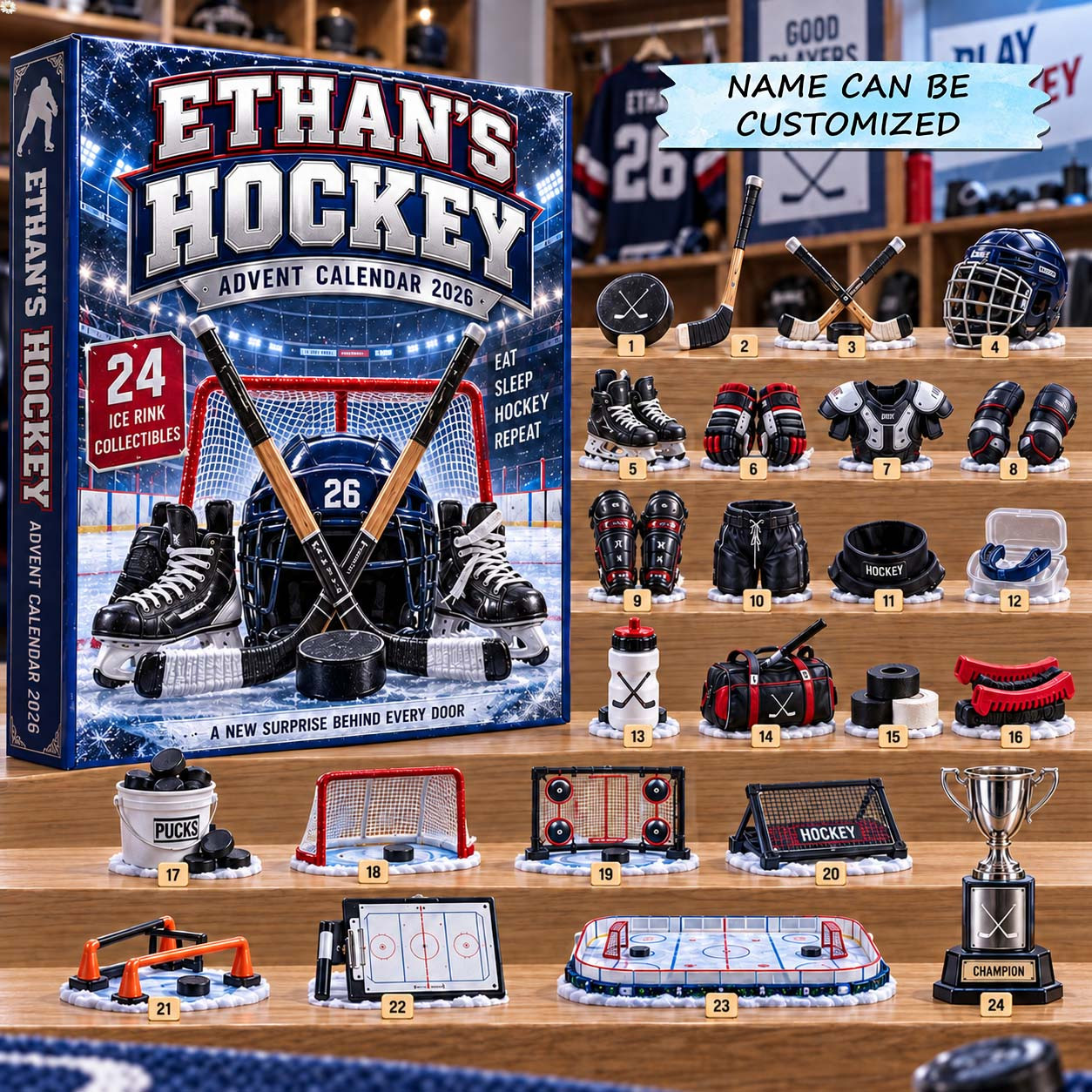 Customized Hockey Advent Calendar 2026 Christmas Countdown Gifts For Players - GWH