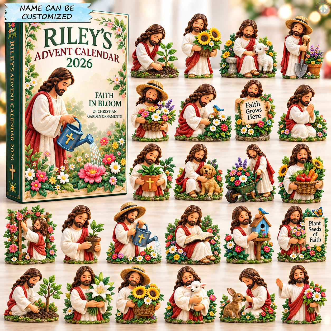 Customized Name Faith In Bloom Advent Calendar 2026 Christmas Gift For Christians - GWH