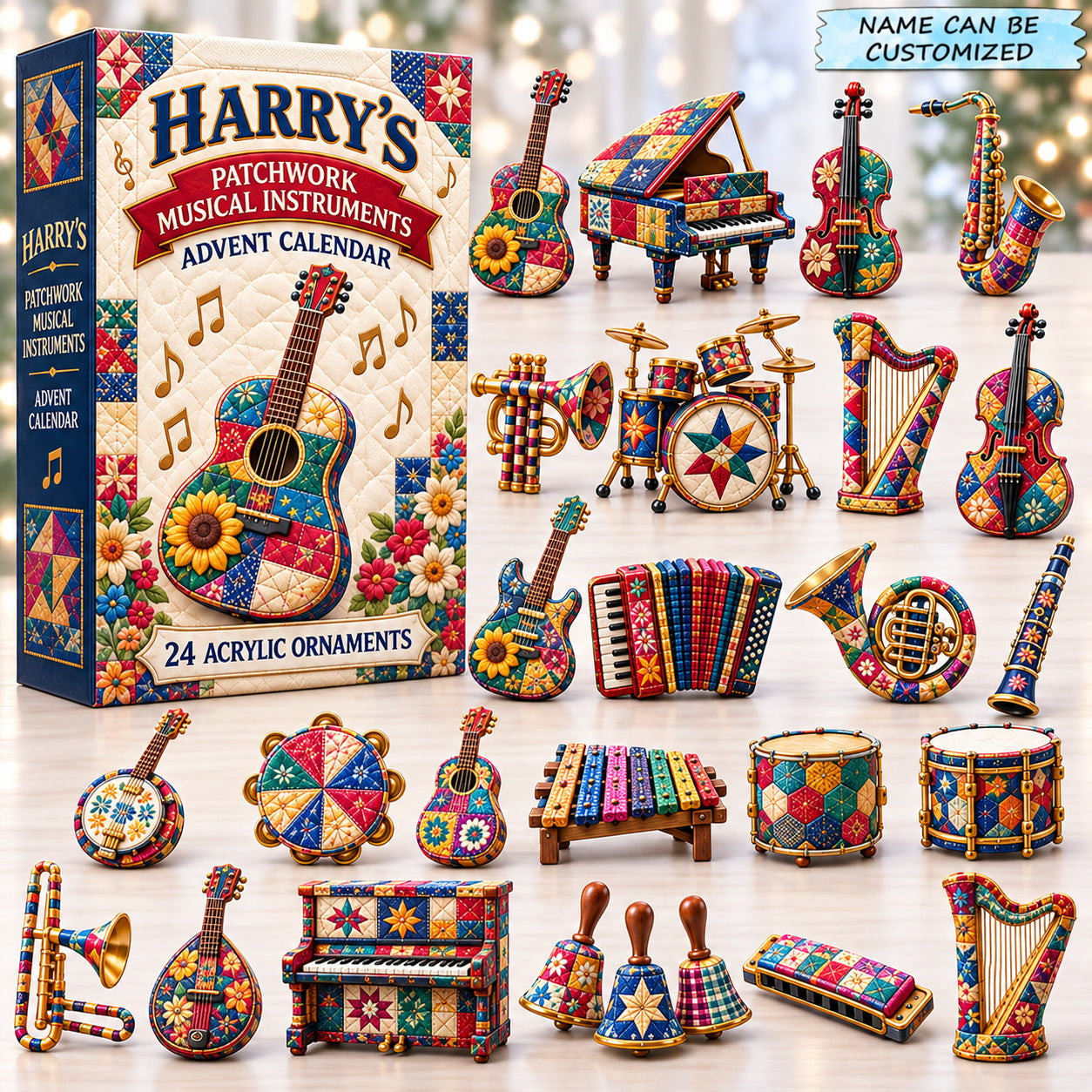 Customized Patchwork Musical Instruments Advent Calendar 2026 Christmas Gifts For Musicians - GWH