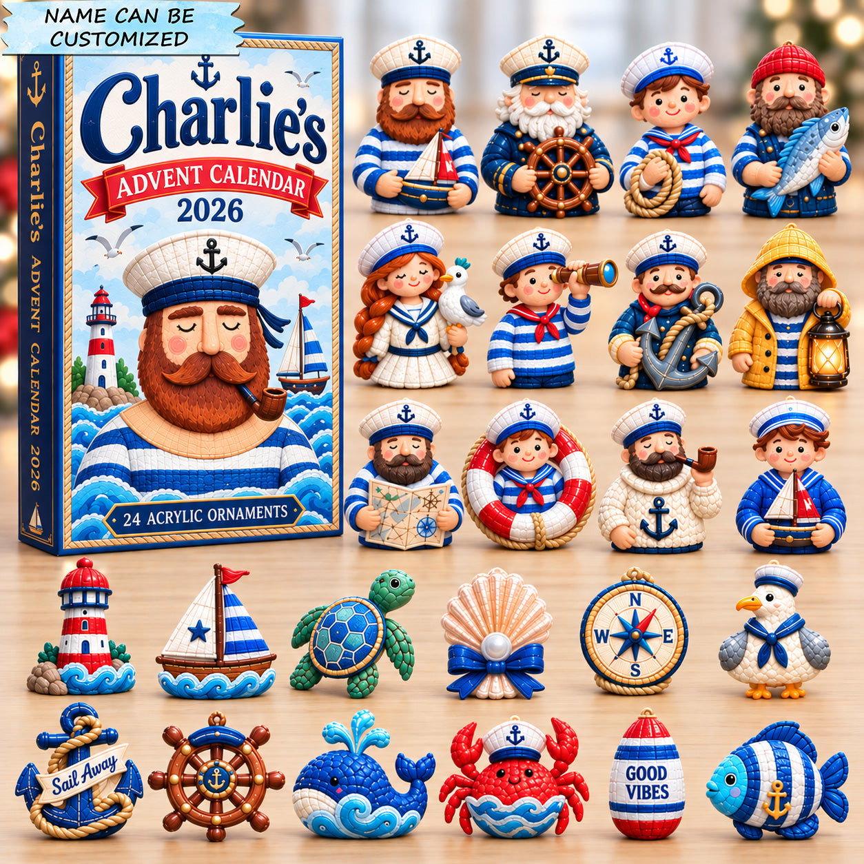 Customized Sailor Advent Calendar 2026 Christmas Countdown Gifts For Boys - GWH