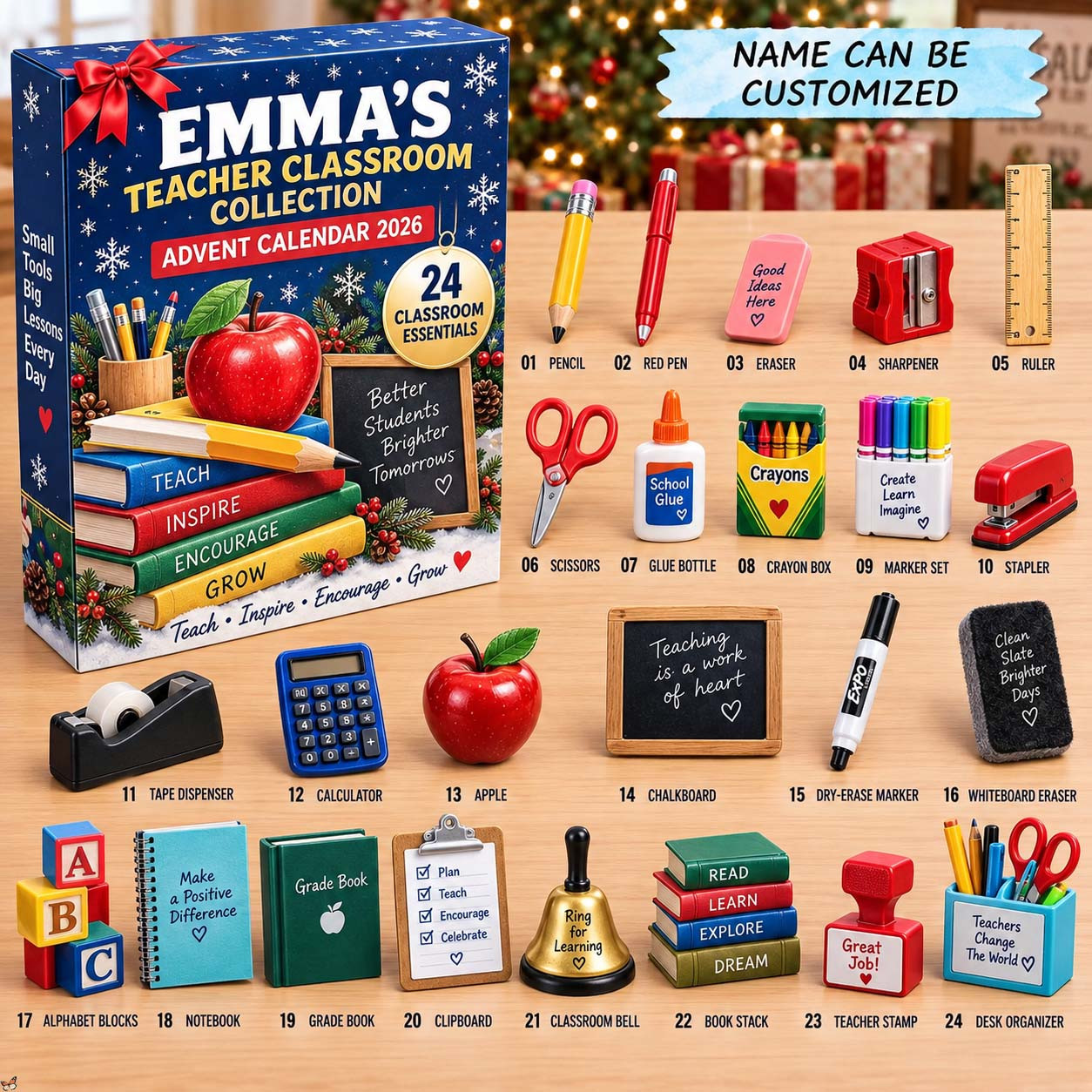 Customized Teacher Classroom Collection Advent Calendar 2026 Gifts For Teachers - GWH