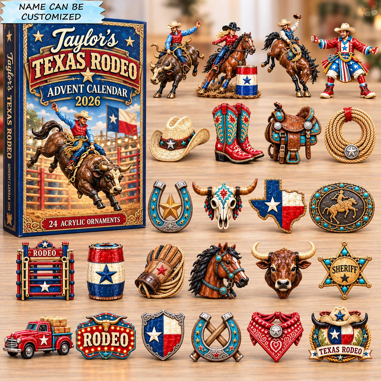 Customized Texas Rodeo Advent Calendar 2026 Christmas Gifts For Cowboys - GWH