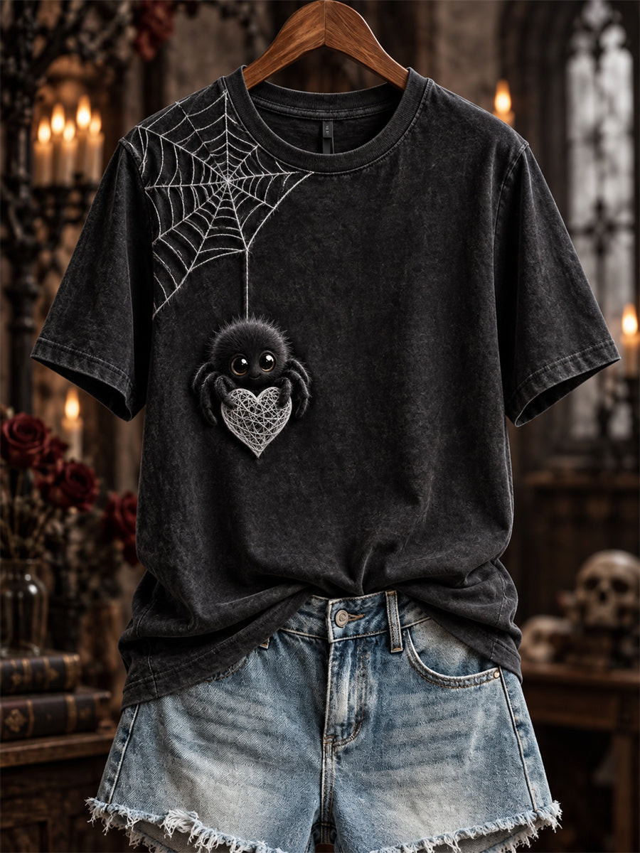 Cute Spider And Spiderweb T-Shirt Cute Halloween Apparel Best Halloween Gift - Gwh