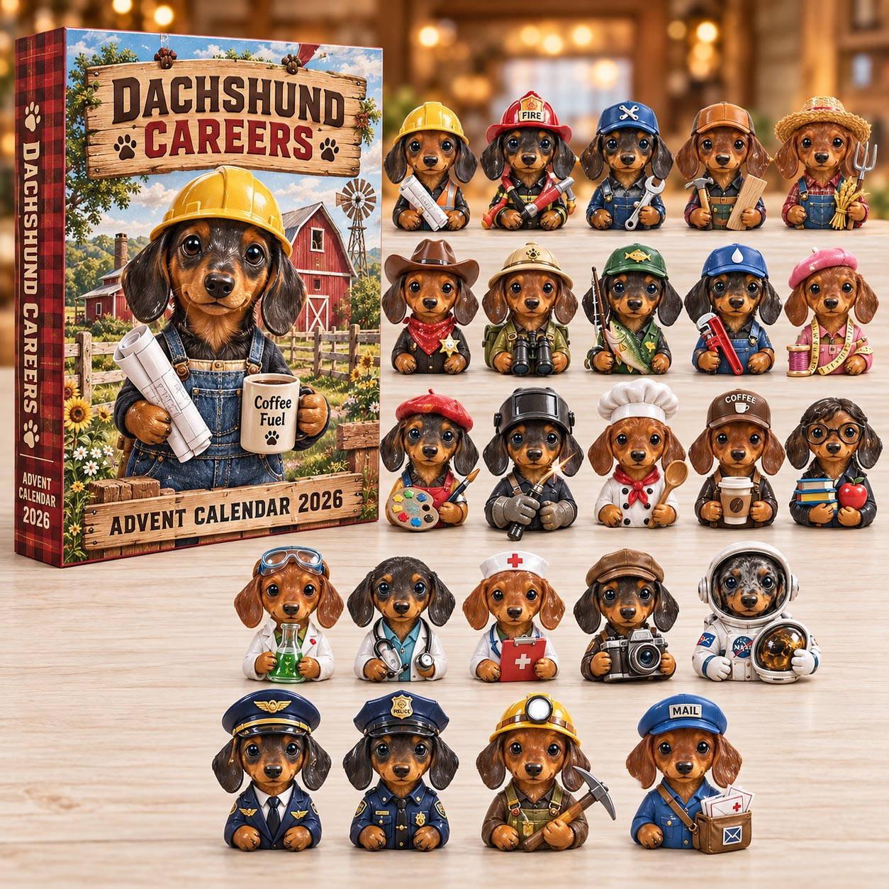 Dachshund Careers Advent Calendar 2026 Christmas Countdown Gifts For Dog Lovers - GWH