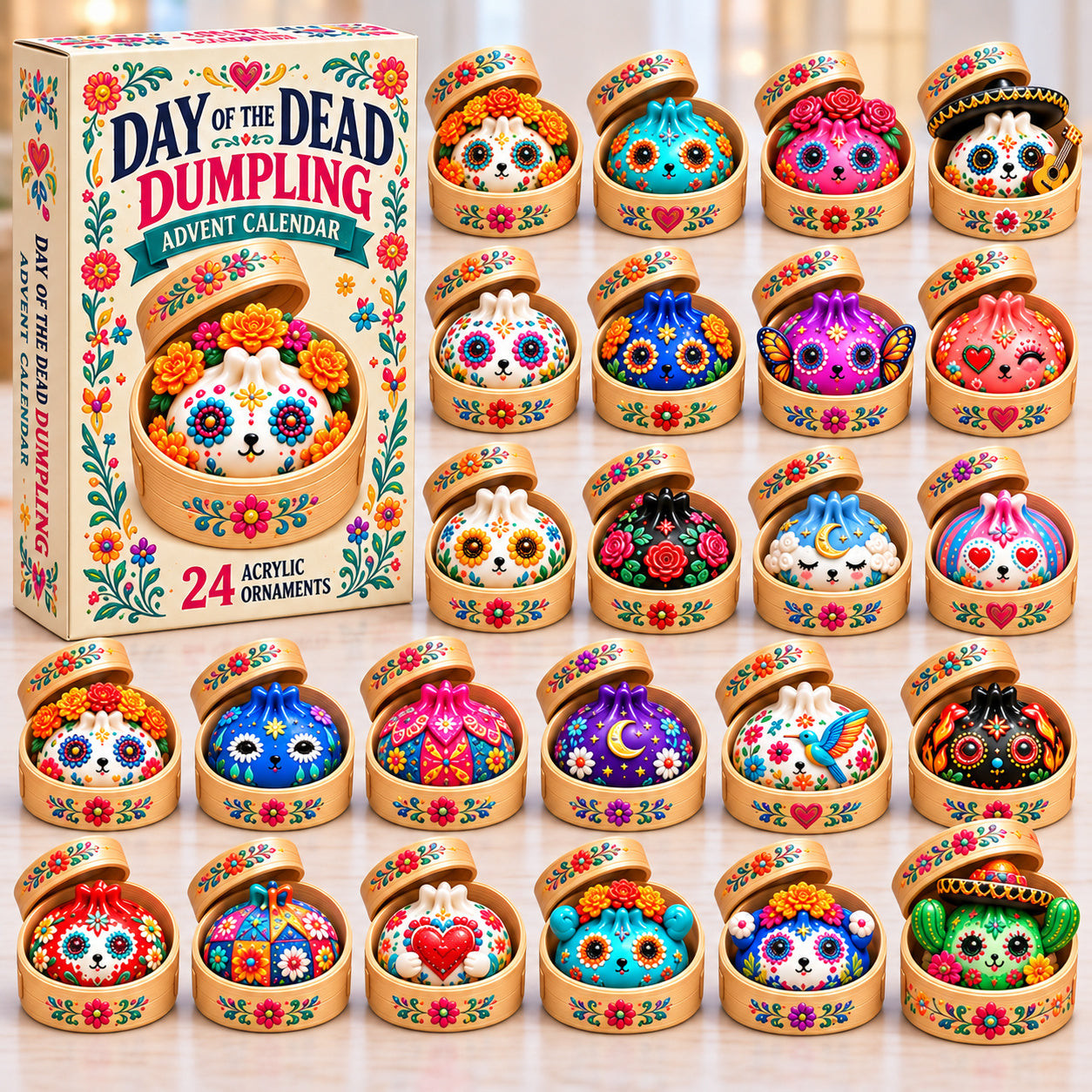 Day Of The Dead Dumpling Advent Calendar 2026 Halloween Gift For Dumpling Lover - GWH