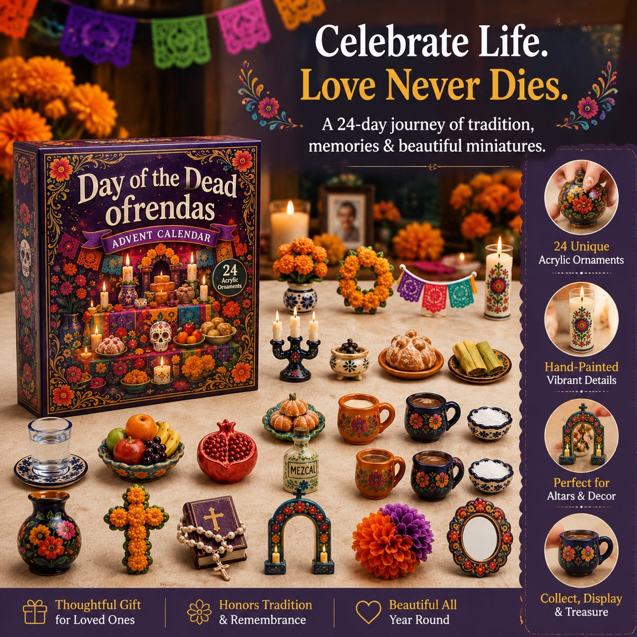 Day of the Dead Ofrendas Advent Calendar 2026 24 Day Festive Countdown Gift For Mom - GWH