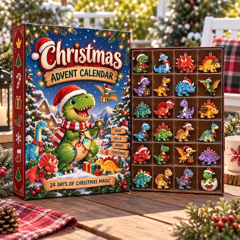Dinosaur Christmas Magic Advent Calendar 2026 Countdown Gifts For Boys - GWH