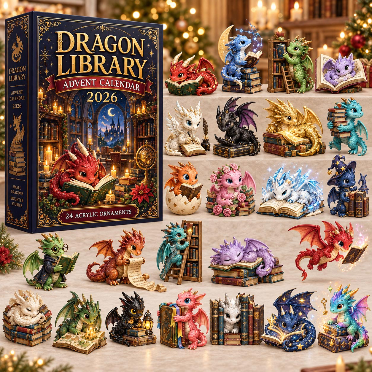 Dragon Library Advent Calendar 2026 Christmas Countdown Gifts For Boys - GWH