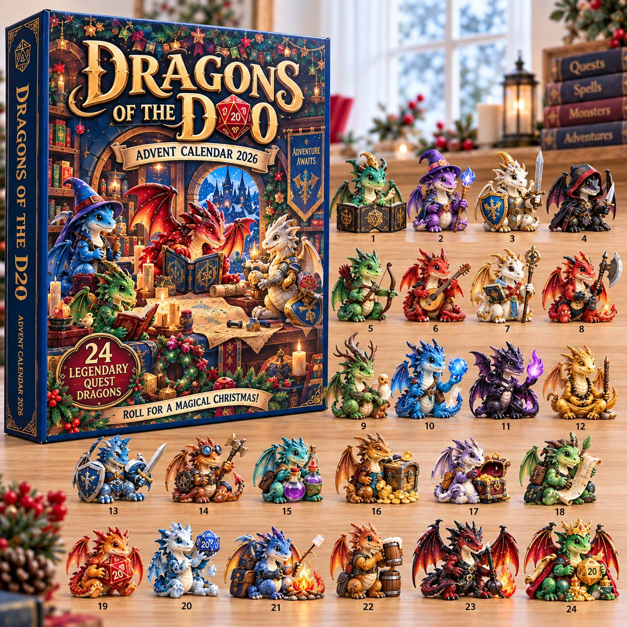 Dragons Of The D20 Advent Calendar 2026 Christmas Countdown Gifts For Gamers - GWH