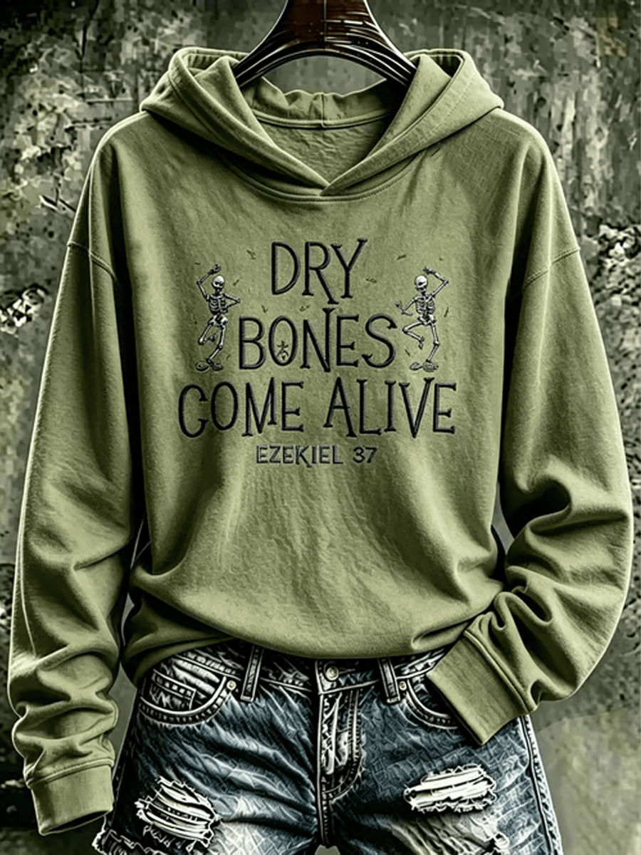 Dry Bones Come Alive Green Sweatshirt Vintage Gothic Skeleton Apparel Gifts For Holiday Lover - Gwh