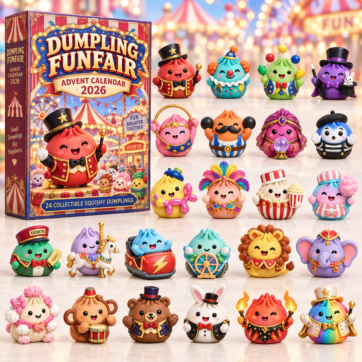 Dumpling Funfair Advent Calendar 2026 Christmas Countdown Gifts For Friends - GWH