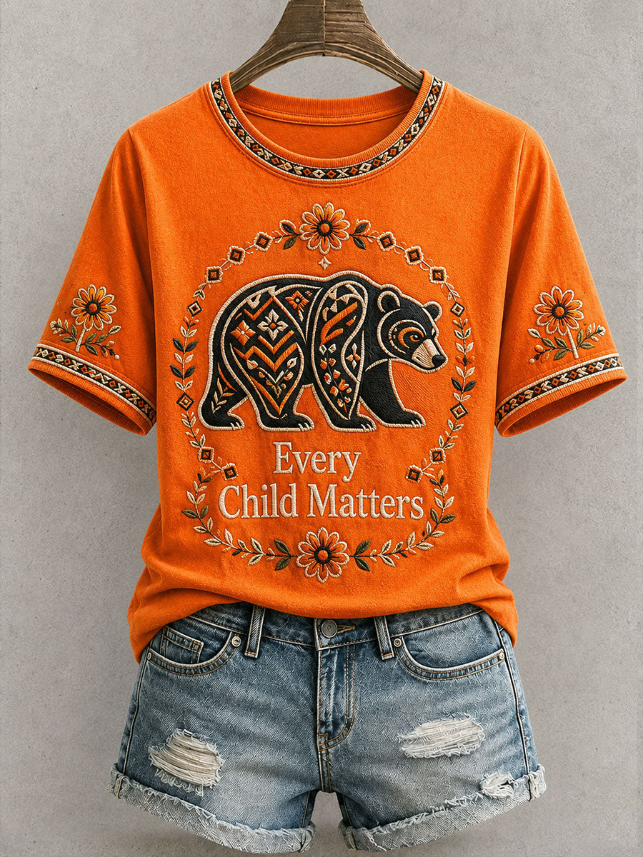 Every Child Matters Bear T-Shirt Orange Shirt Day Merchandise Gift - GWH
