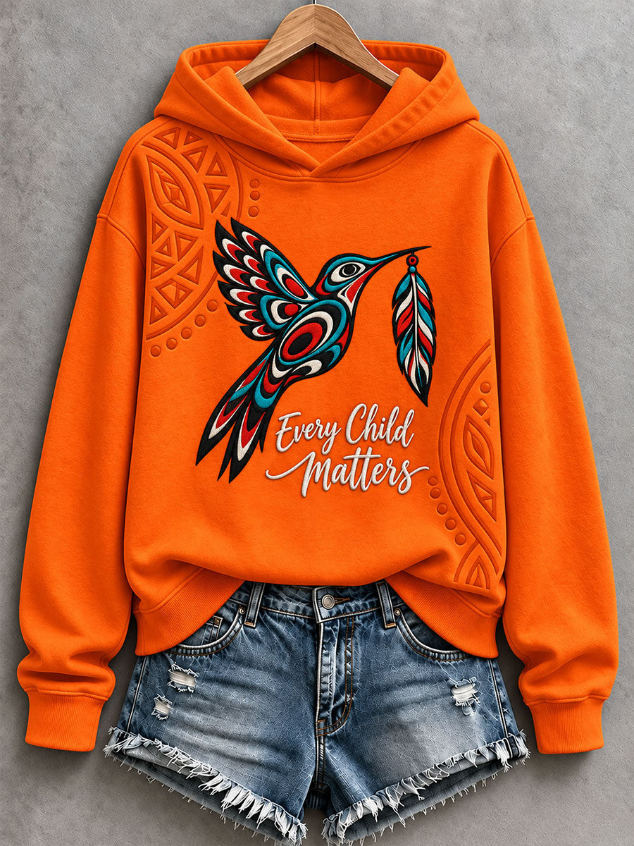 Every Child Matters Hummingbird Hoodie Orange Shirt Day Merch Gift - GWH