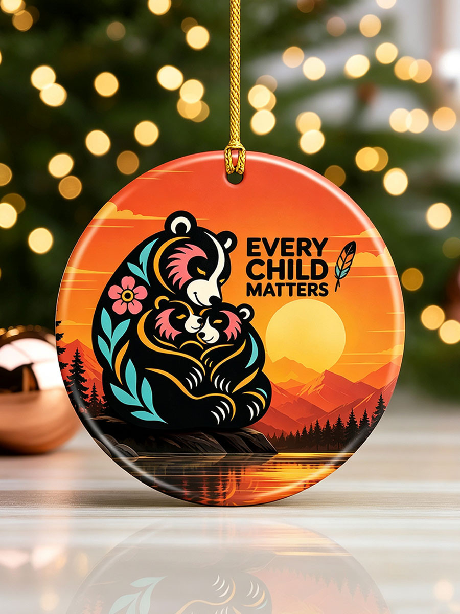 Every Child Matters Ornament Orange Shirt Day Christmas Decor Indigenous Support Gift - GWH