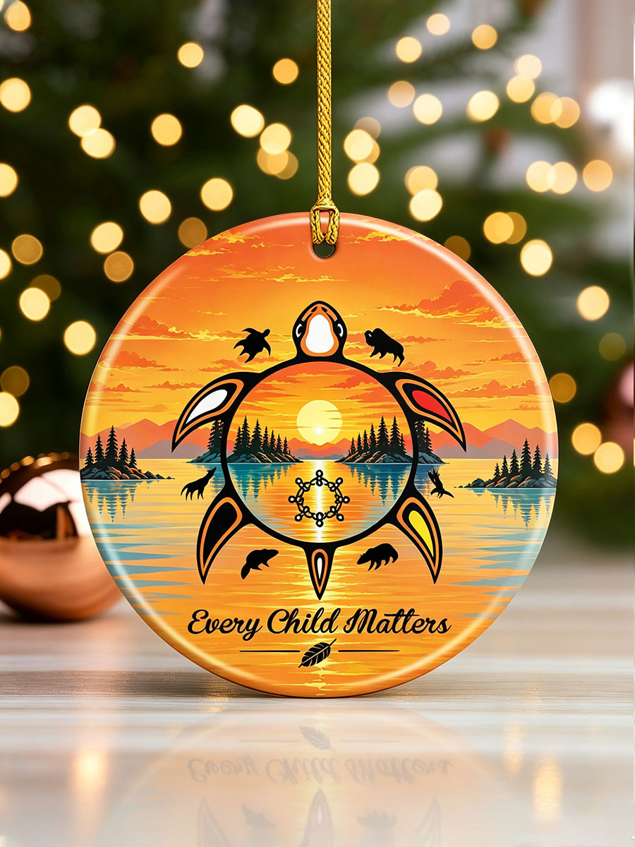 Every Child Matters Turtle Ornament Orange Shirt Day Christmas Tree Decor - GWH