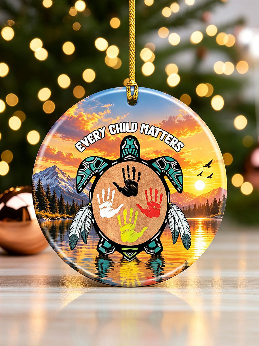 Every Child Matters Turtle Ornament Orange Shirt Day Christmas Tree Decor Gift Ideas - GWH