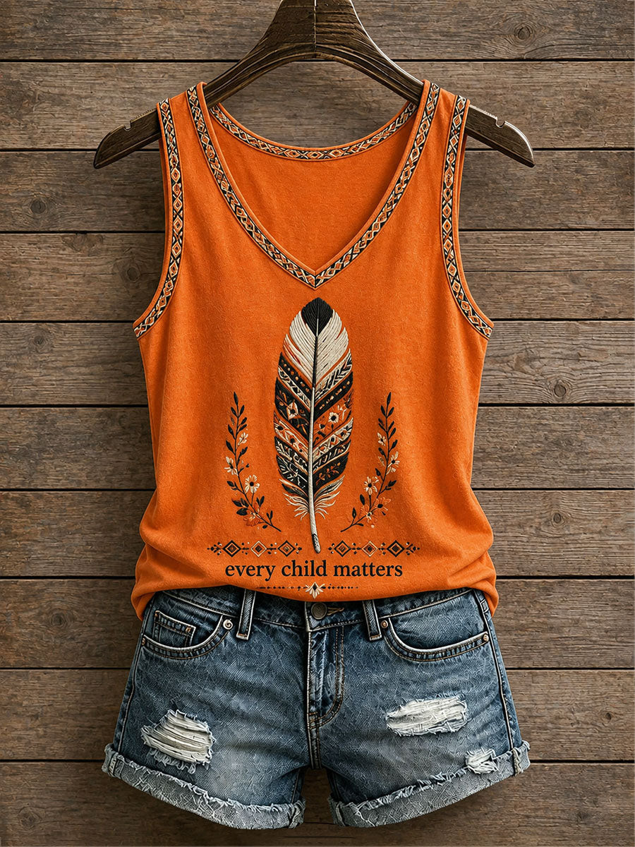 Every Child Matters V-Neck Tank Top Orange Shirt Day Outfit Support Gift For Wife - GWH