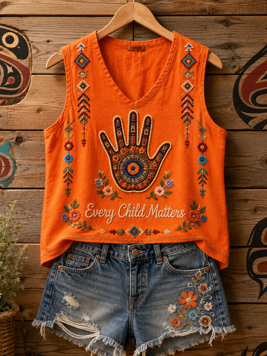 Every Child Matters V-Neck Tank Top Orange Shirt Day Outfit Unique Gift For Sister - GWH