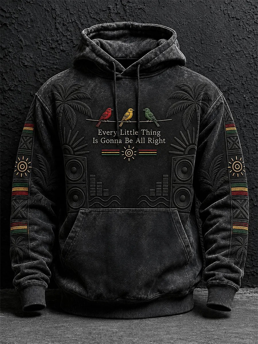 Every Little Thing Is Gonna Be All Right Hoodie Jamaican Reggae Music Clothing Gifts For Dad - GWH
