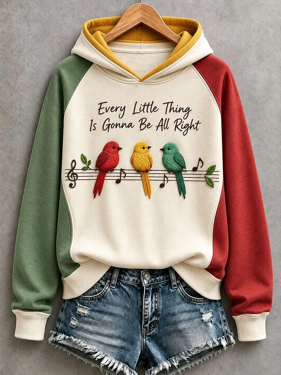 Every Little Thing Is Gonna Be All Right Hoodie Three Little Birds Outfit Music Lovers Gifts - GWH