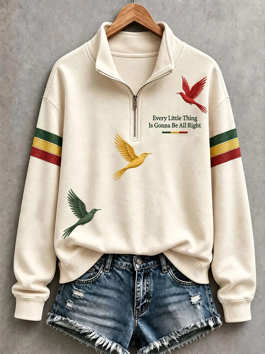 Every Little Thing Is Gonna Be All Right Zip Sweatshirt Reggae Inspired Apparel Ideas - GWH
