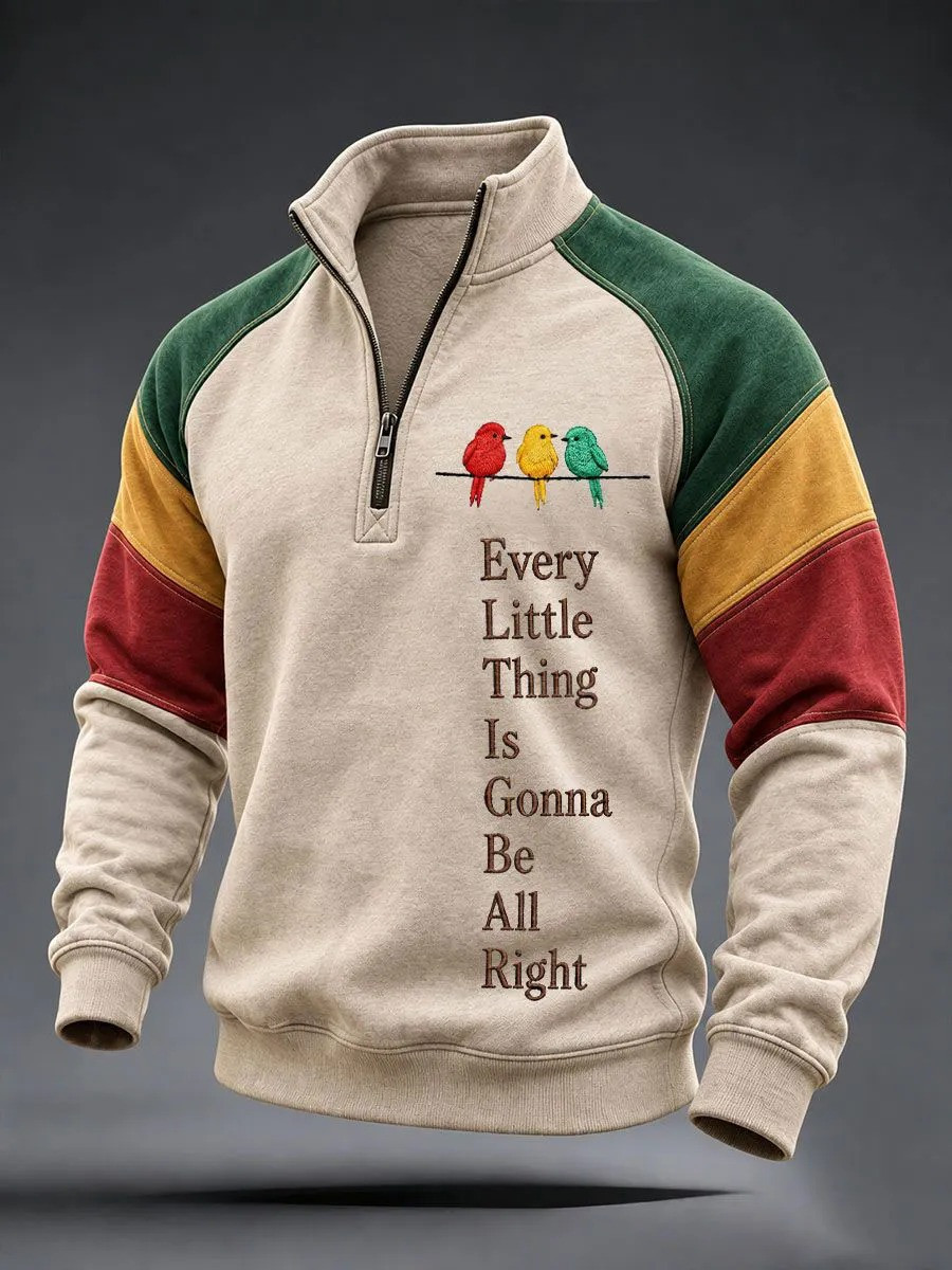 Every Little Thing Is Gonna Be All Right Zip Sweatshirt Reggae Themed Outfit Music Lover Gift - GWH