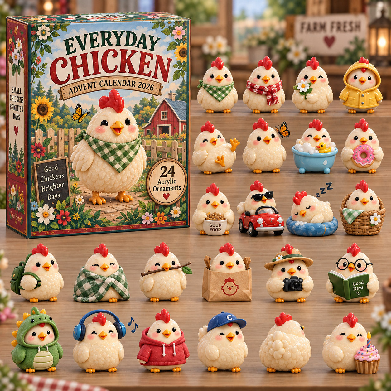 Everyday Chicken Advent Calendar 2026 Christmas Countdown Gifts For Mom - GWH