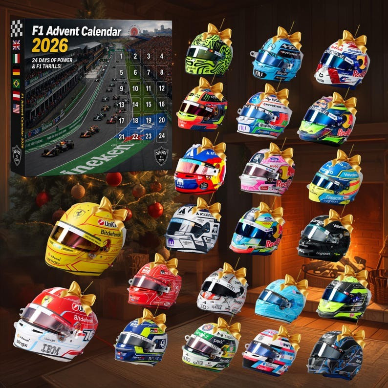 F1 Racing Helmet Advent Calendar 2026 Christmas Countdown Gifts For Fans - GWH