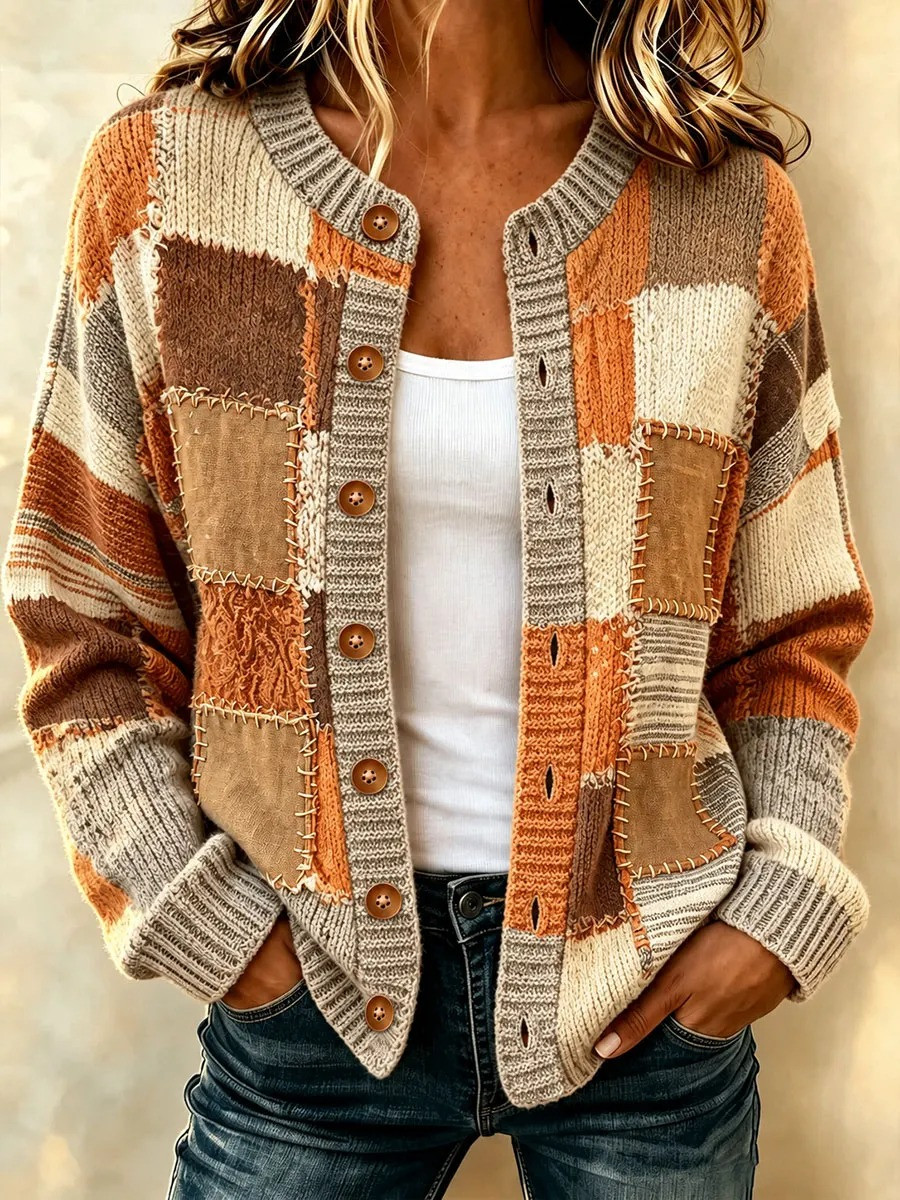 Fall Plaid Art Cardigan Vintage Cozy Weather Apparel Birthday Gift Ideas For Sister - GWH
