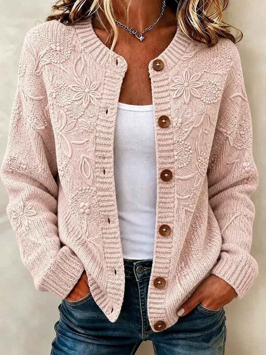 Floral Art Cardigan Cute Cozy Weather Clothing Birthday Gift Ideas For Sister - GWH