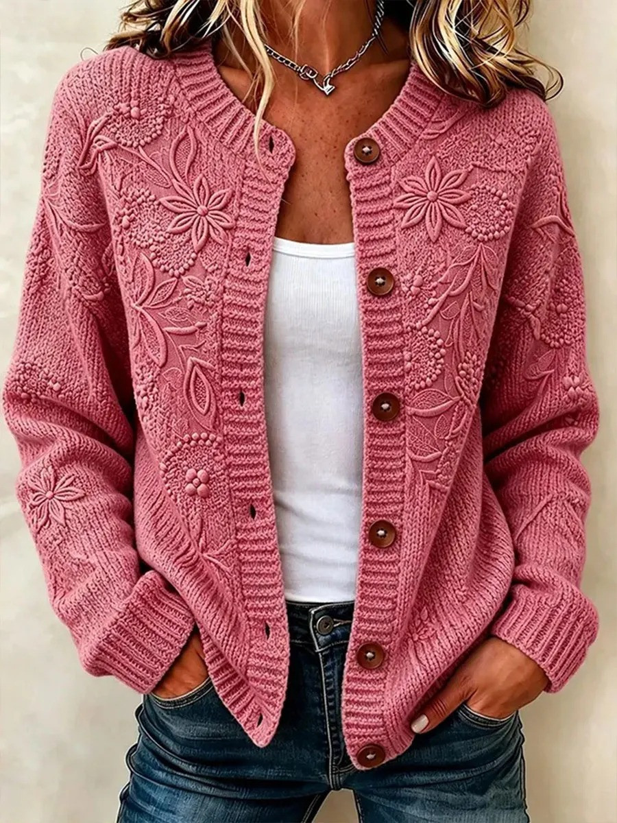 Floral Art Cardigan Lovely Cozy Weather Apparel Birthday Gift Ideas For Sister - GWH