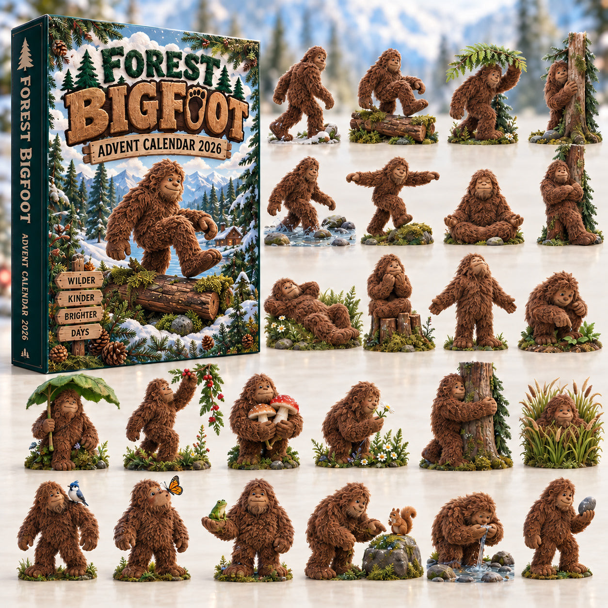 Forest Bigfoot Advent Calendar 2026 Christmas Countdown Gifts For Men - GWH