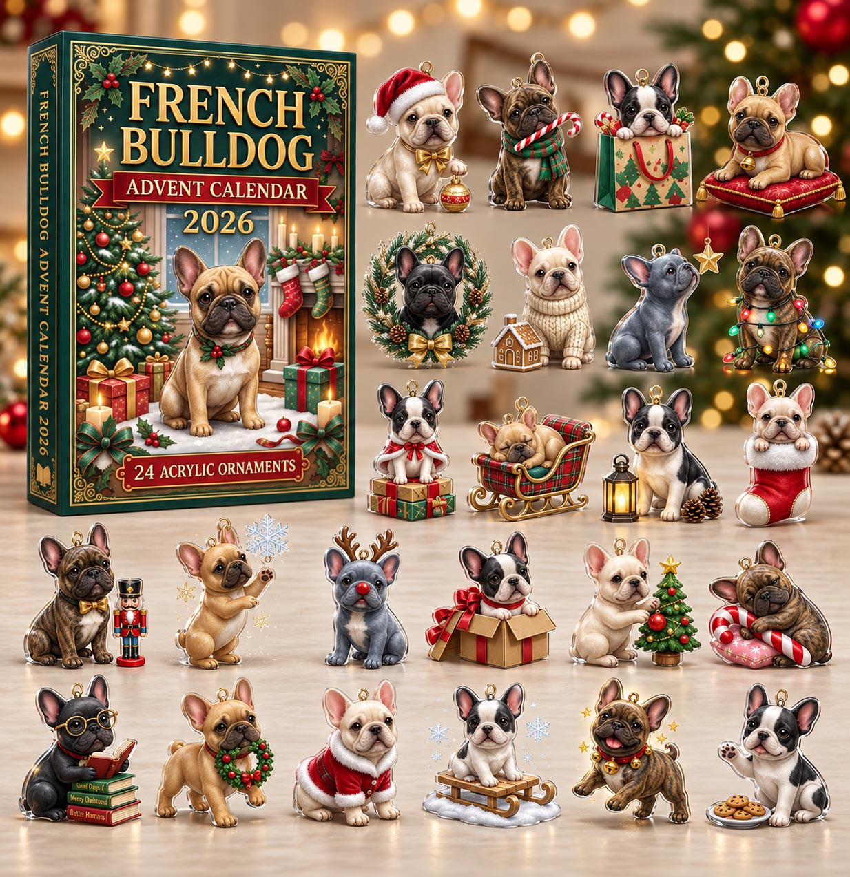 French Bulldog Advent Calendar 2026 Christmas Countdown Gifts For Dog Lovers - GWH