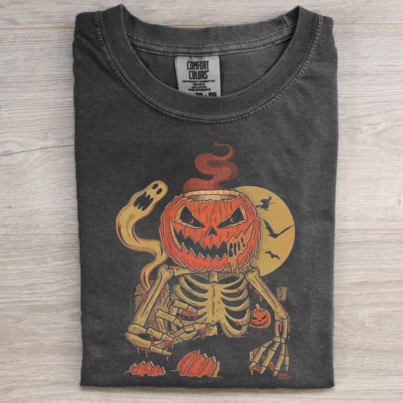 Ghost Pumpkin Retro Halloween Shirt Vintage Jack O Lantern Tee Halloween Gifts Ideas - GWH