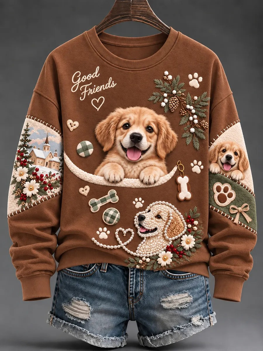 Golden Retriever Good Friends Sweatshirt Cute Dog Apparel Gifts For Golden Retriever Lovers - GWH