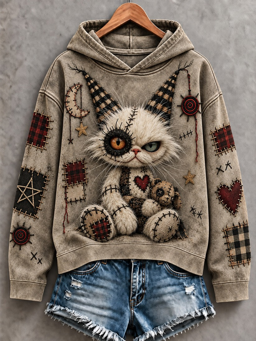 Halloween Creepy Dolls Cat Hoodie Cute Halloween Apparel Gift Ideas - GWH