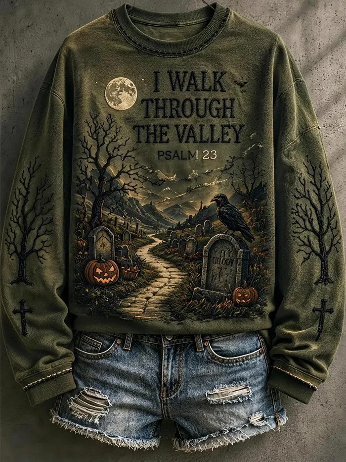 Halloween Merch I Walk Through The Valley Sweatshirt Halloween Clothes Gifts For Son - GWH