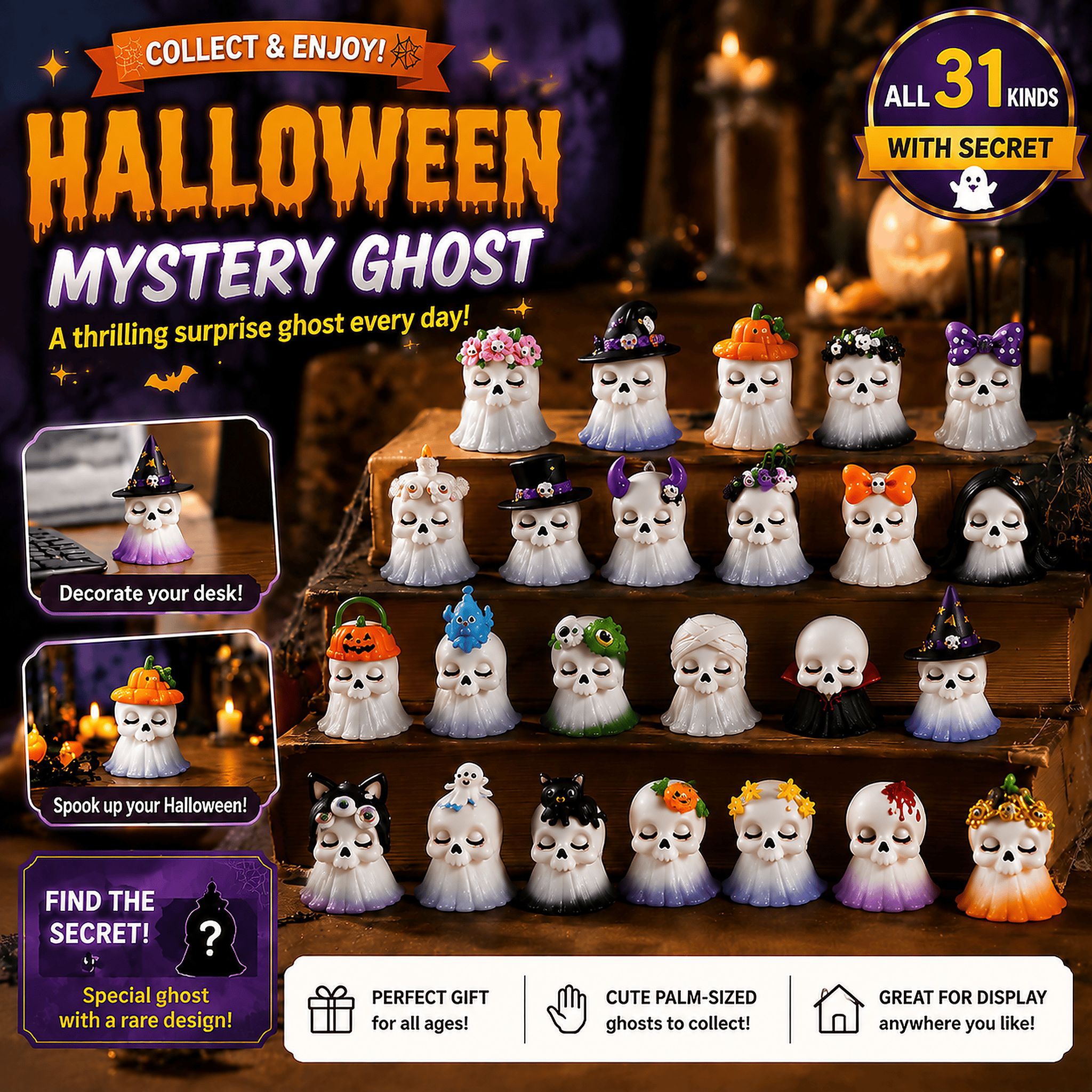 Halloween Mystery Ghost Advent Calendar 2026 Halloween Countdown Girlfriend Gift - GWH