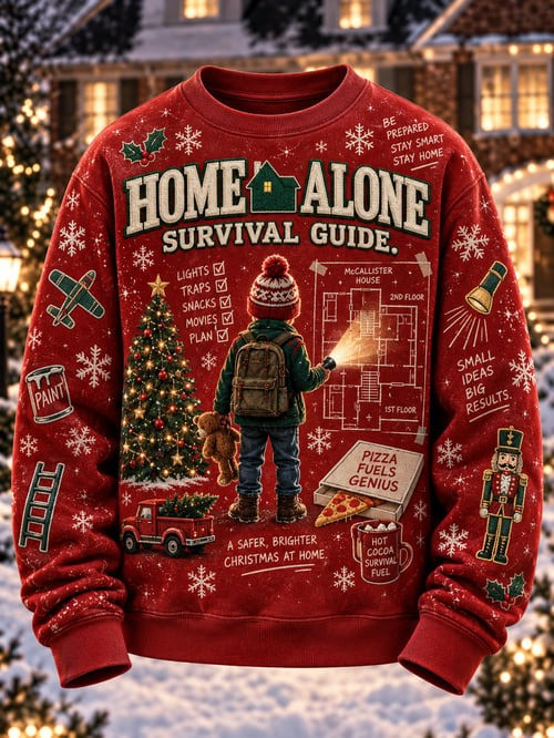 Home Alone Merch Kevin Survival Guide Christmas Sweatshirt Xmas Attire Home Alone Lovers Gifts - GWH