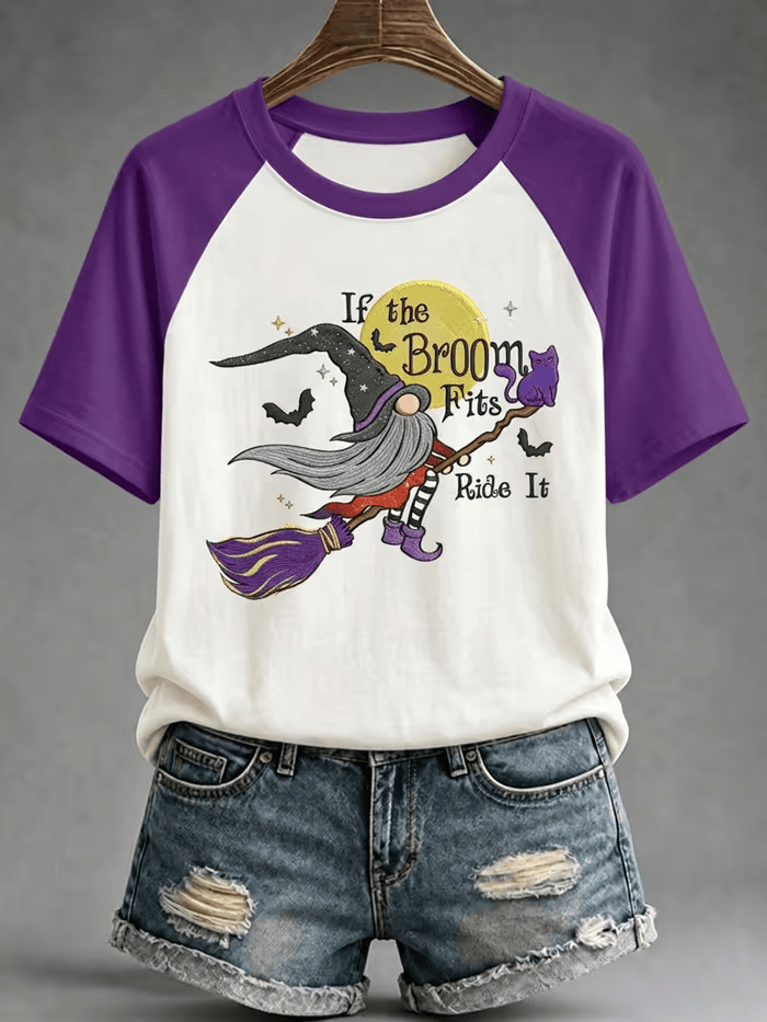If The Broom Fits Ride It T-Shirt Funny Ghost Halloween Clothes Gifts For Halloween Lovers - Gwh