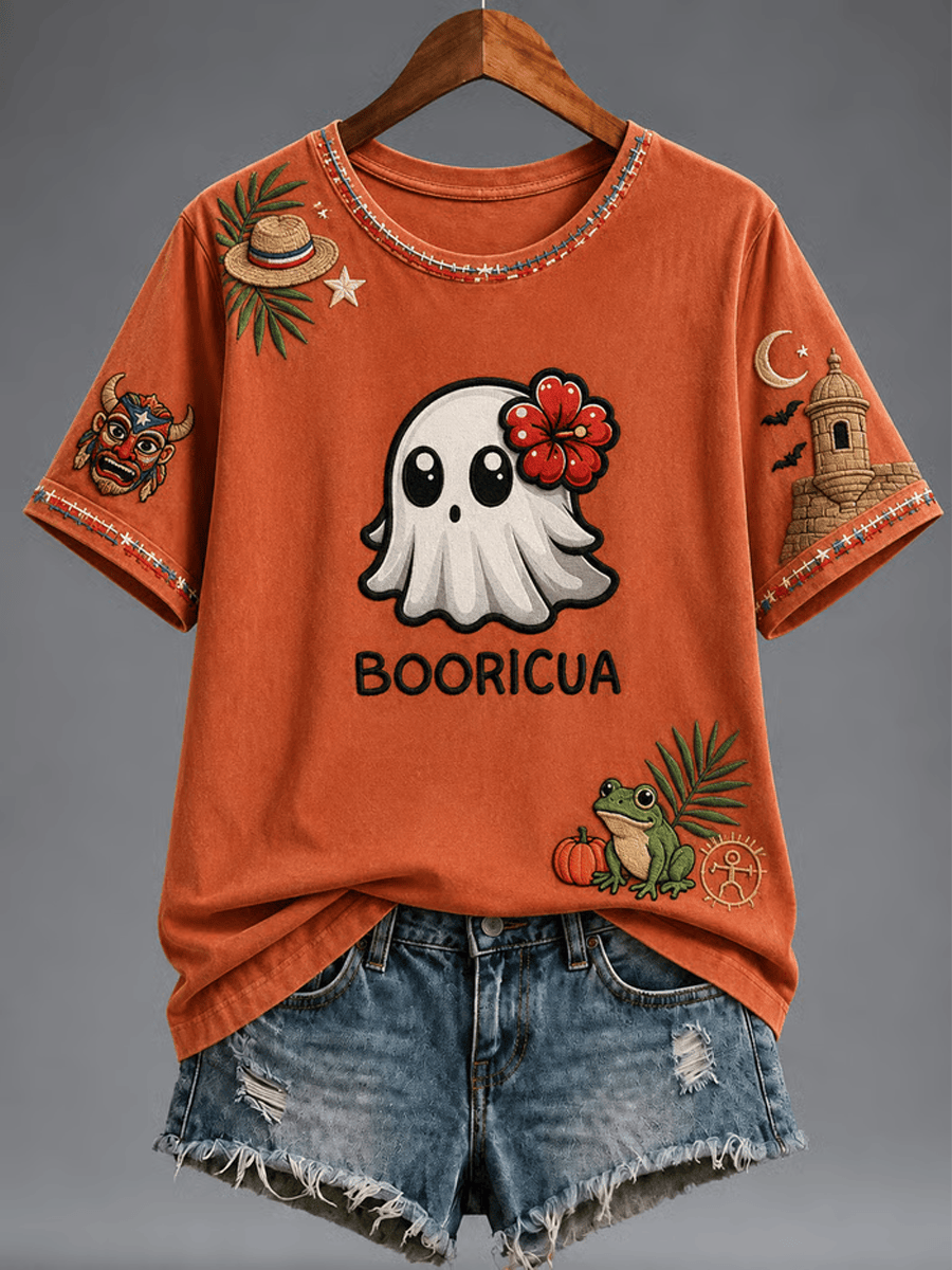 Kawaii Ghost Boorican T-Shirt Halloween Horror Nights Clothing Best Gifts For Horror Lovers - Gwh