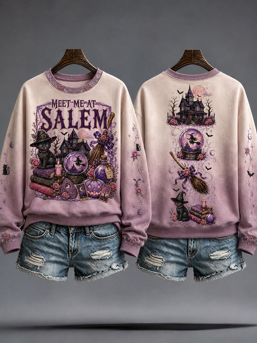 Meet Me At Salem Sweatshirt Cute Halloween Apparel Gifts For Daughter - Gwh