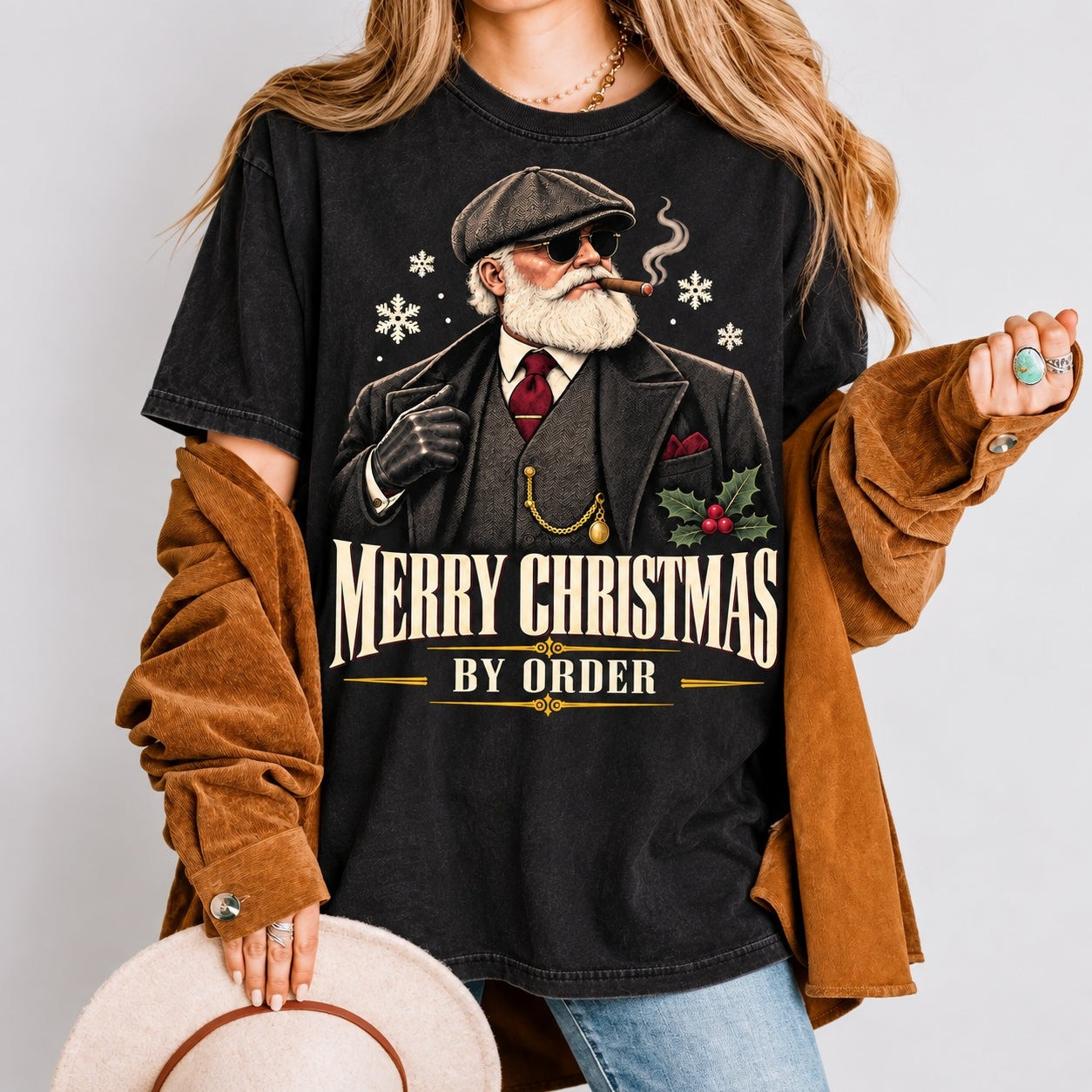 Merry Christmas By Order Shirt Vintage Gangster Christmas Tee Xmas Gifts For Mom - GWH