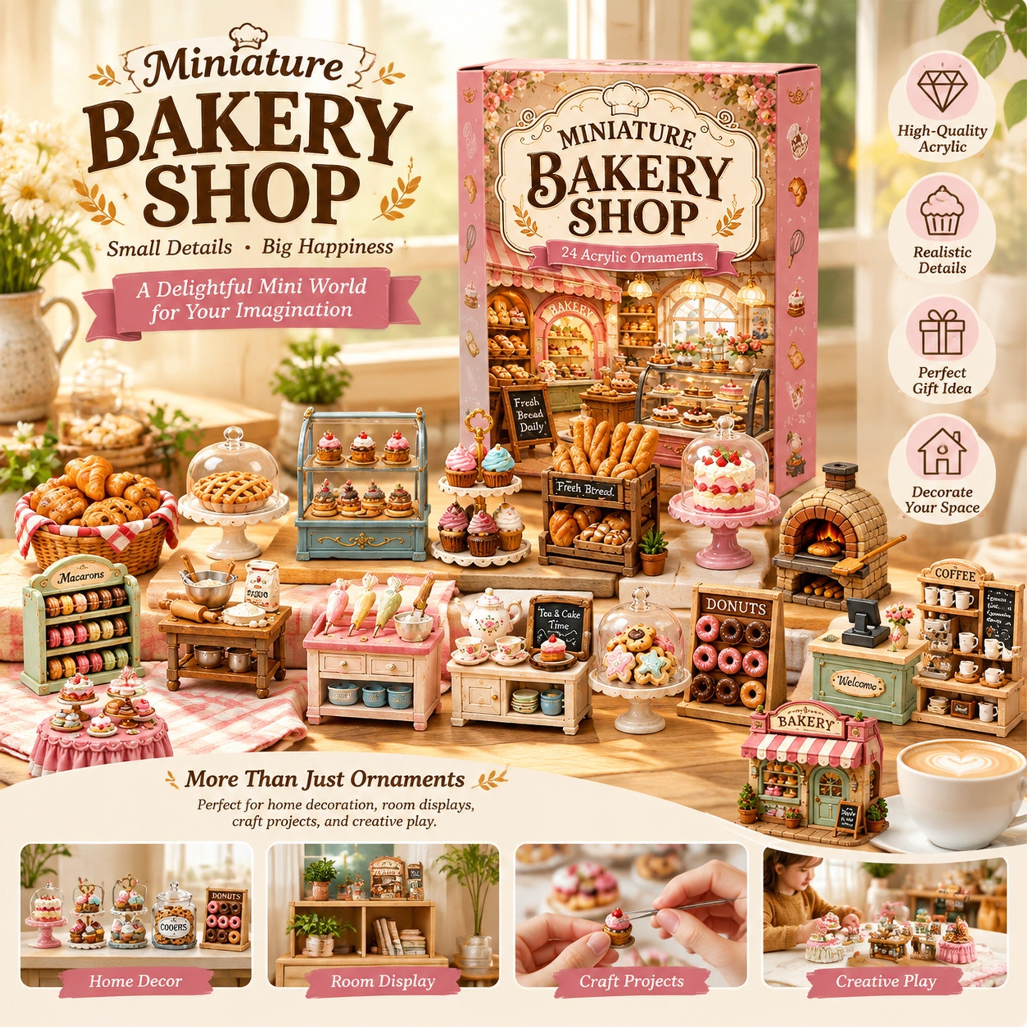 Miniature Bakery Shop Advent Calendar 2026 24 Day Festive Countdown Gift For Her - GWH