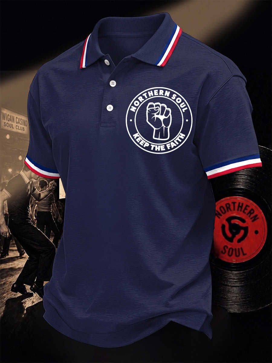 Northern Soul Merch Keep The Faith Polo Shirt 70s Soul Gift For Soul Music Lover - GWH