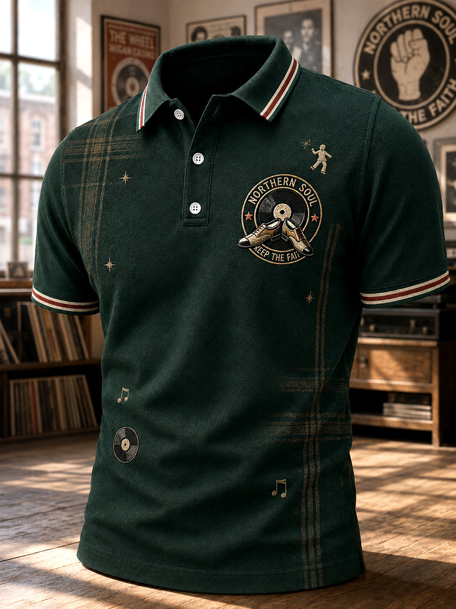 Northern Soul Merch Keep The Faith Polo Shirt Retro Soul Gift For Soul Music Lover - GWH